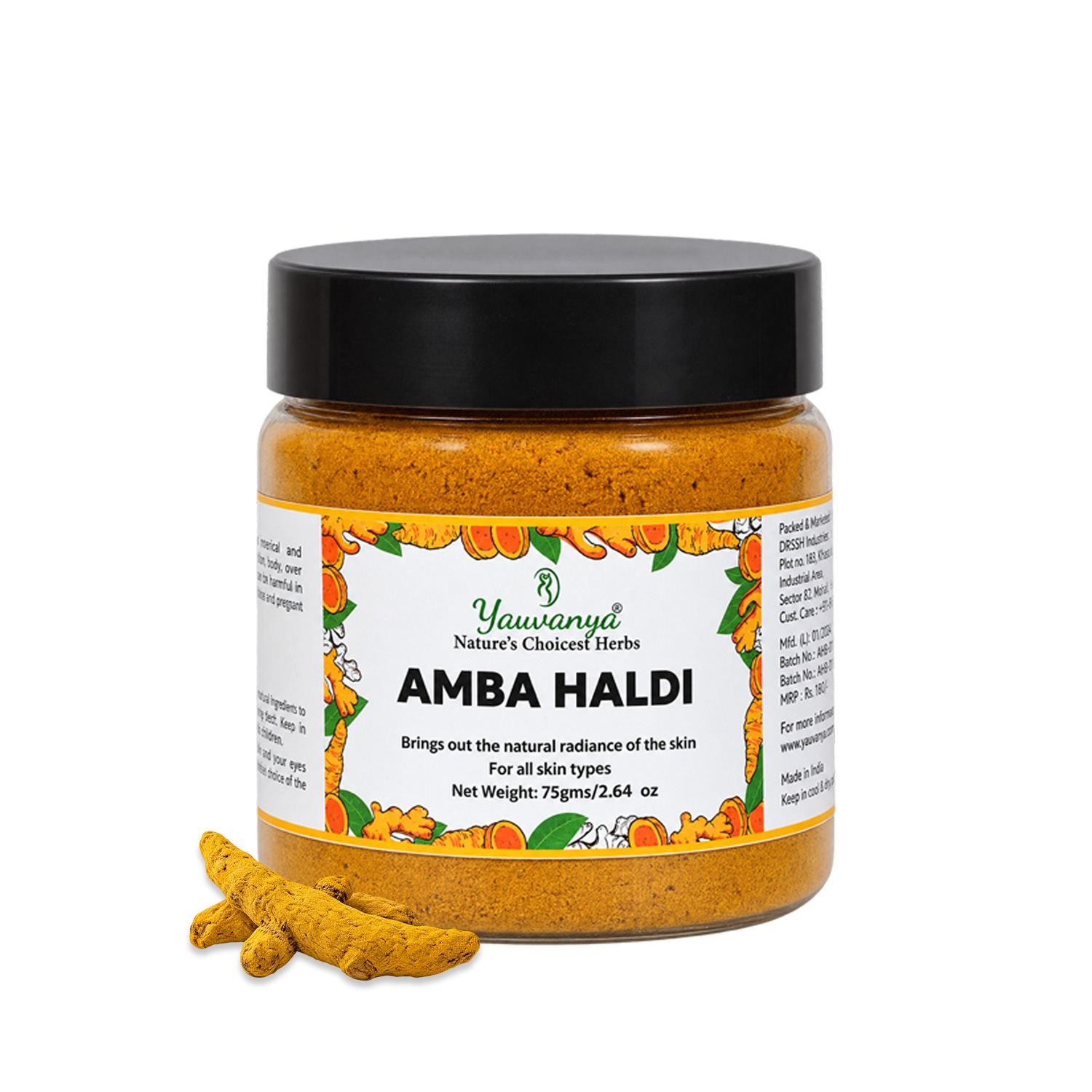 Yauvanya Pure Amba Haldi | Cleanses & Smoothens Skin (75gm / 100gm)