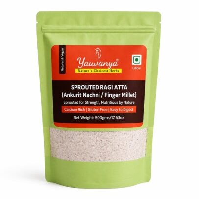 Yauvanya Sprouted Ragi Atta 500g | Ragi Malt (Nachni Satva) | Gluten Free | High Calcium & Protein
