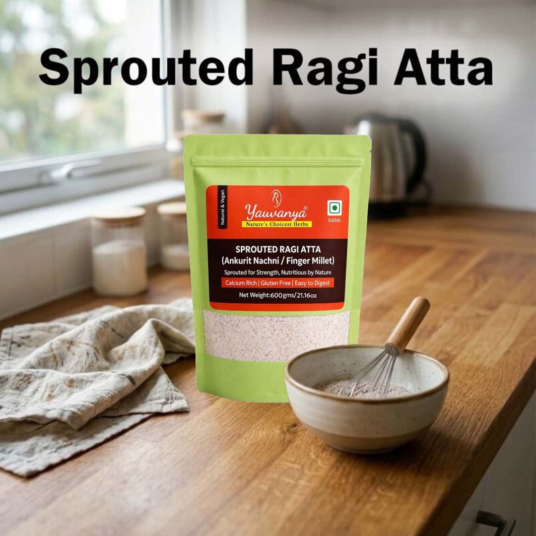 Yauvanya Sprouted Ragi Atta 600g | Ragi Malt (Nachni Satva) | Gluten Free | High Calcium & Protein - Image 2
