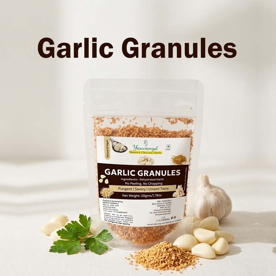 Yauvanya Garlic Granules 50g – No Peeling, No Chopping - Image 2