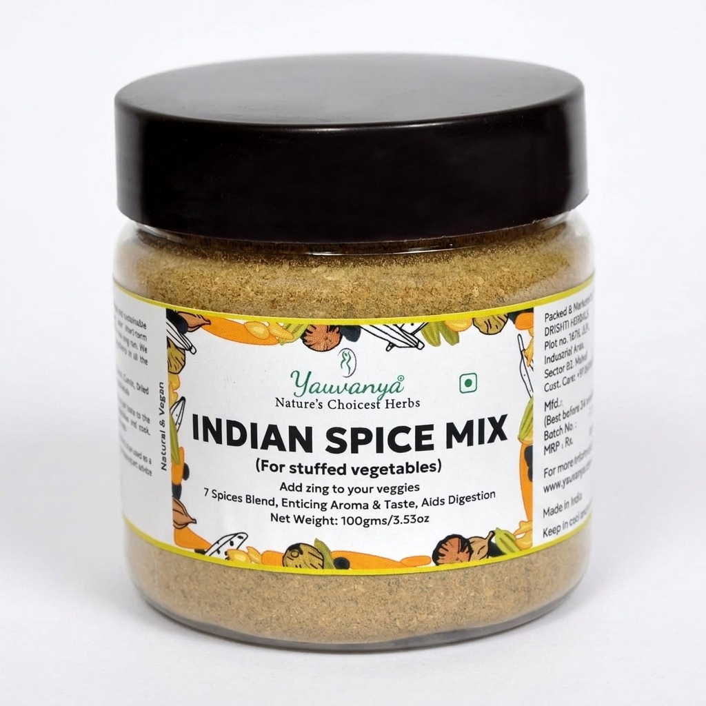 Yauvanya Indian Spice Mix for Stuffed Vegetables and Meat | Bharwa Sabzi Masala - 100 gms | Vegan